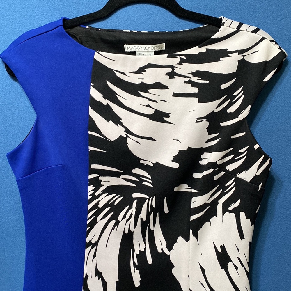 Very elegant dress with short sleeves and side zipper Maggy London size 8 used - Picture 2 of 12